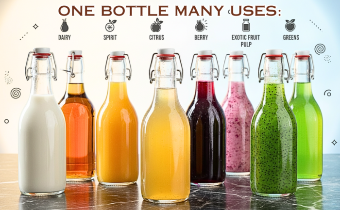 1000ml Premium Glass Bottle with Airtight Swing-Top Cap (1 Litre)